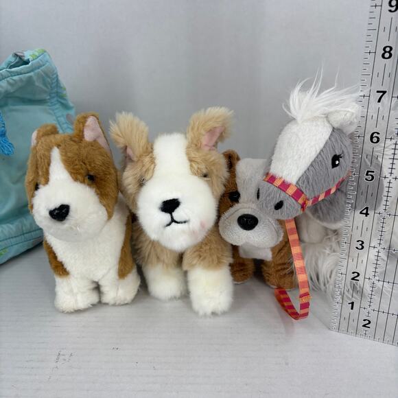 American Girl Plush Pets Bundle Shetland Pony Dogs Carrier Pillow Bulldog Corgi - Picture 2 of 12